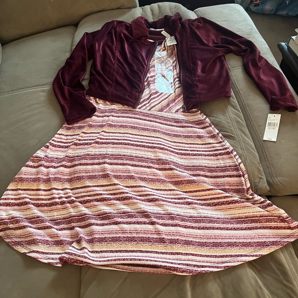 Knitworks Pink Striped Dress - Picture 1 of 8